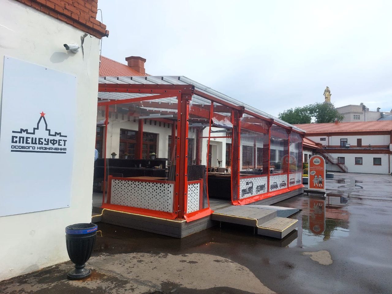 ПВХ шторы для летней террасы кафе в Новомичуринске